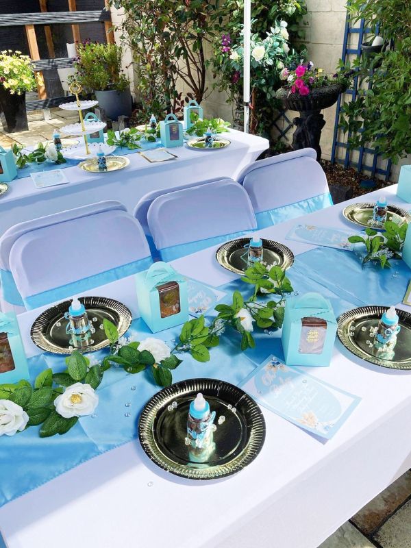 Blue Baby Shower Table Arrangements Hire Ireland